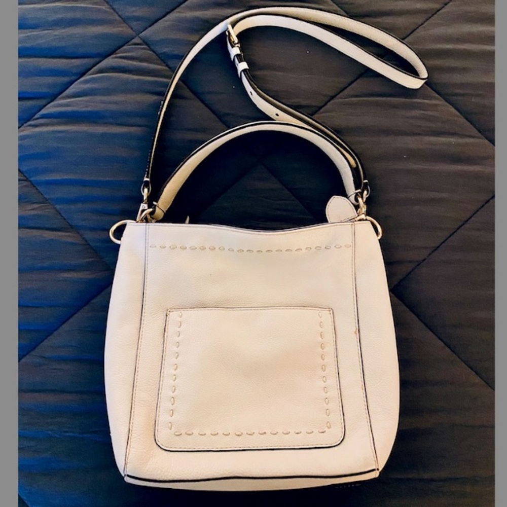 Cole Haan White Leather Crossbody Hobo Bag/Purse
